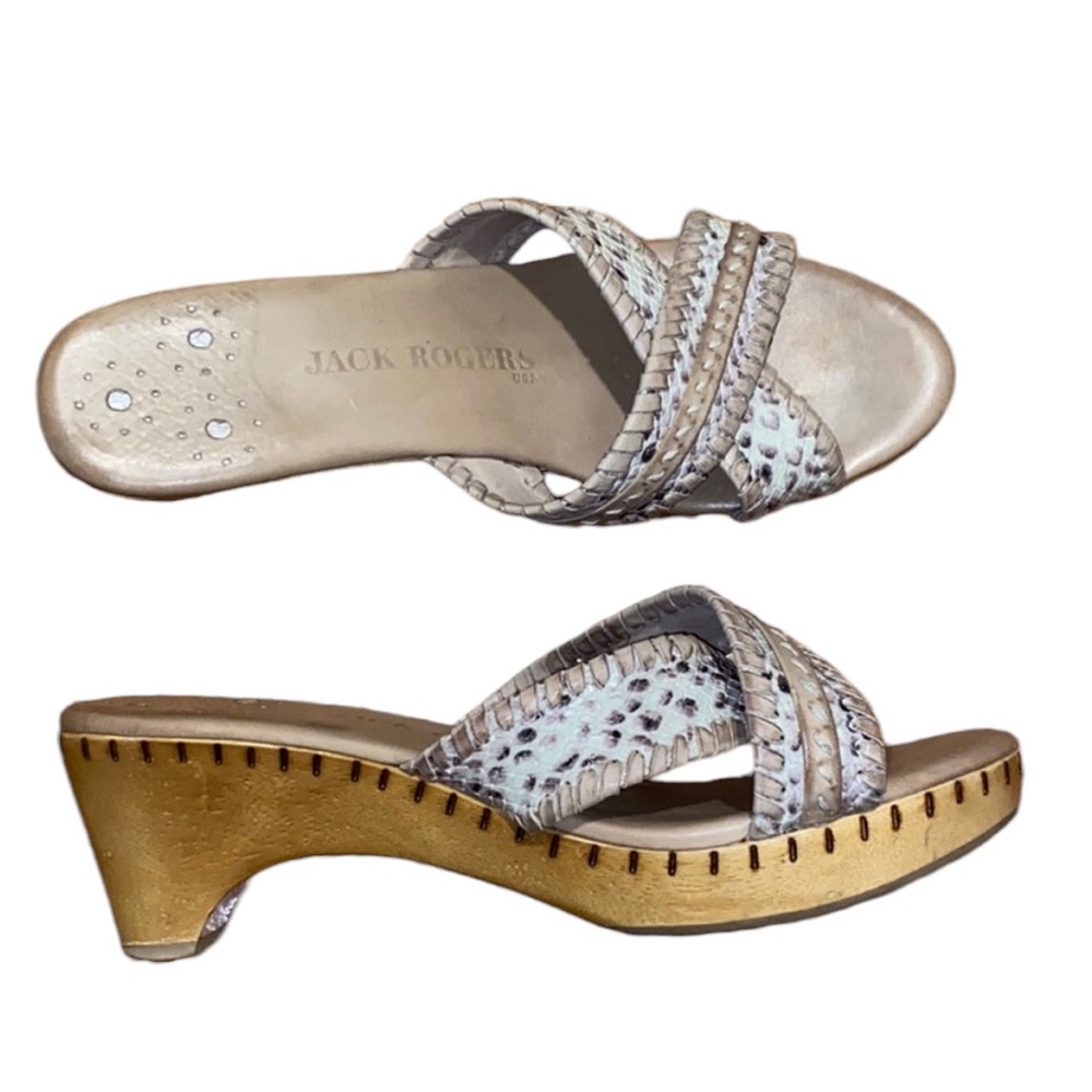 JACK ROGERS TAN HEELED SANDALS SIZE 8M